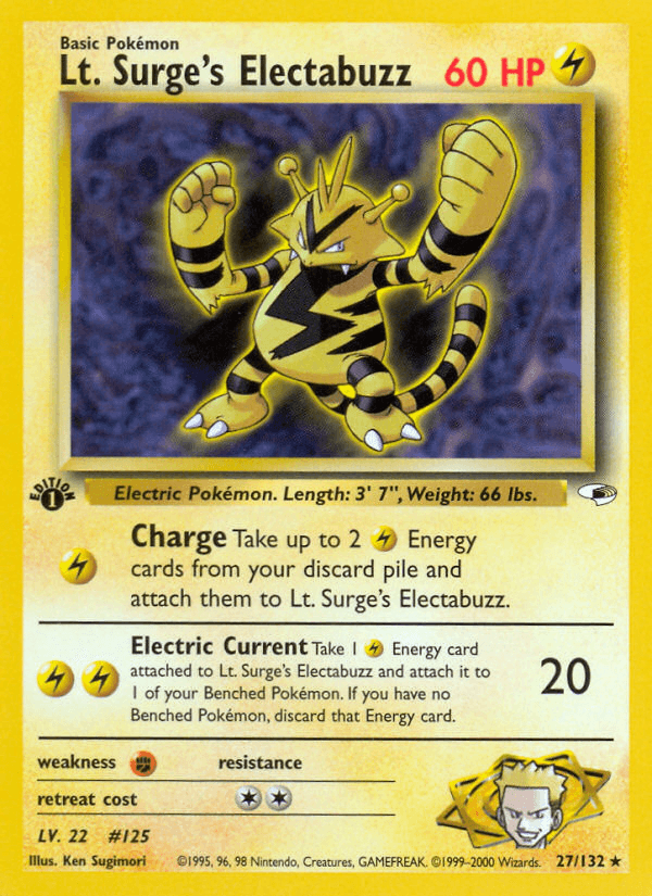 Lt. Surge's Electabuzz — Gym Heroes #27/132, raw, NM