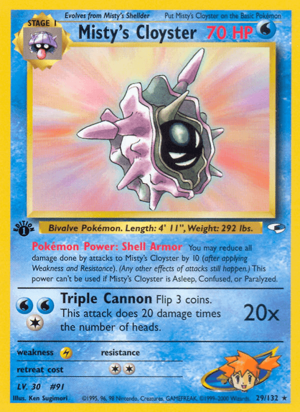 Misty's Cloyster — Gym Heroes #29/132, raw, NM