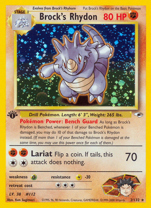 Brock's Rhydon — Gym Heroes #2/132, PSA 9