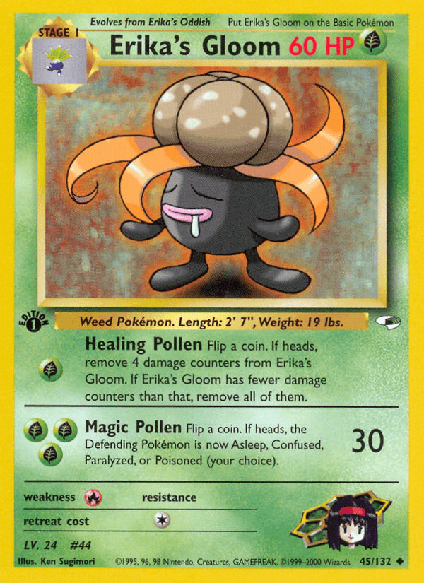 Erika's Gloom — Gym Heroes #45/132, raw, NM