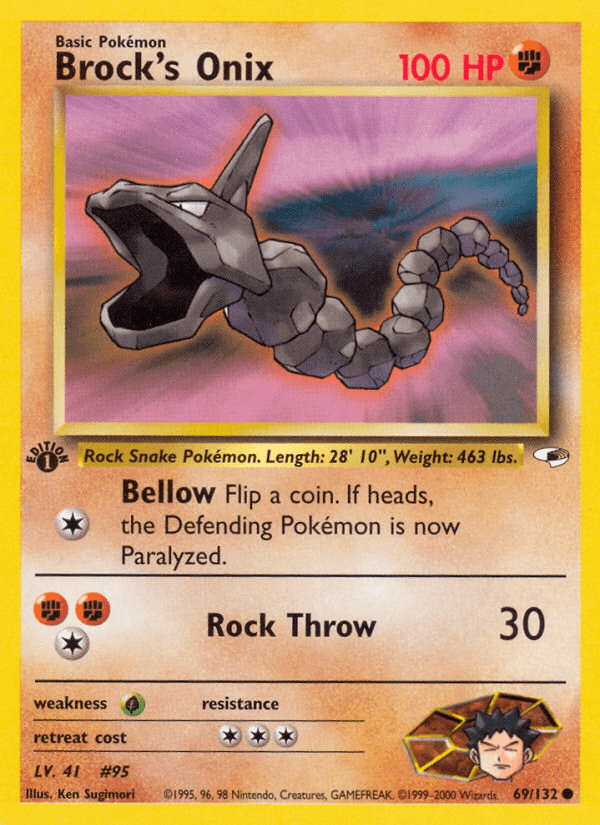 Brock's Onix — Gym Heroes #69/132, raw, NM
