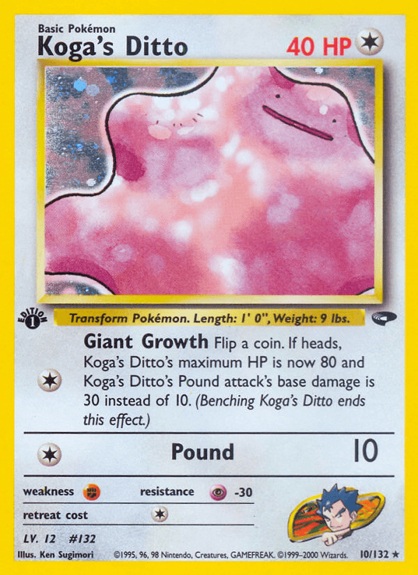 Koga's Ditto — Gym Challenge #10/132, PSA 8