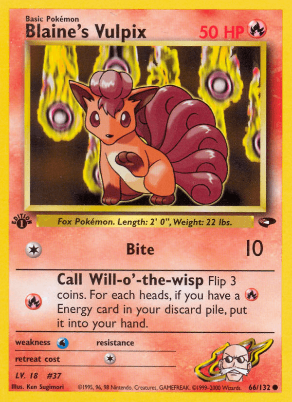 Blaine's Vulpix — Gym Challenge #66/132, raw, NM