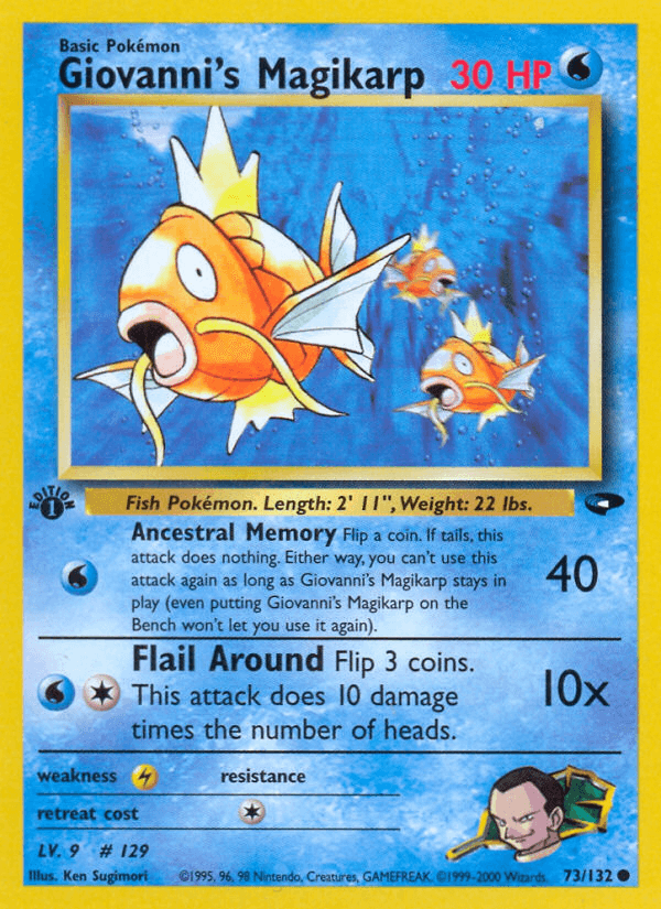 Giovanni's Magikarp — Gym Challenge #73/132, raw, NM