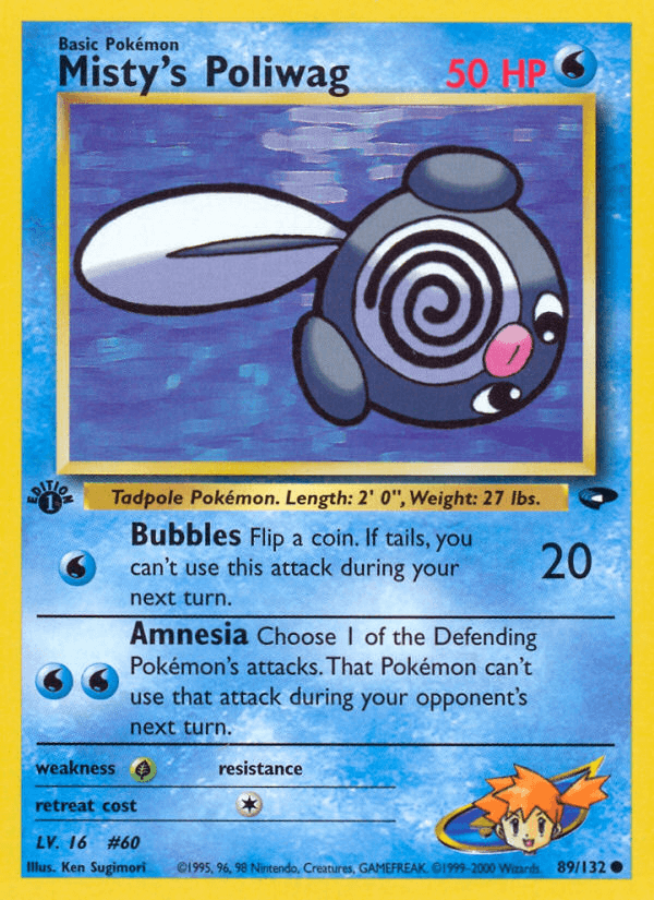 Misty's Poliwag — Gym Challenge #89/132, raw, NM