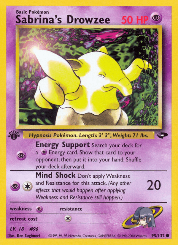 Sabrina's Drowzee — Gym Challenge #95/132, raw, NM