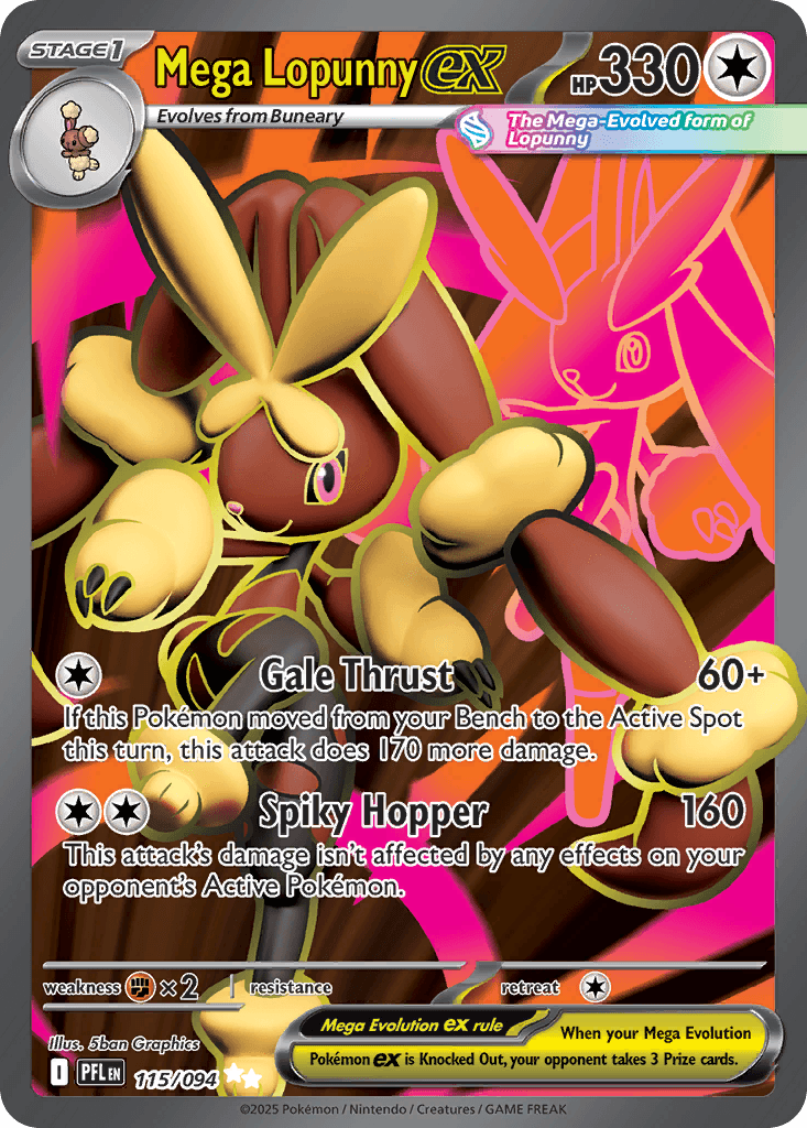 Mega Lopunny ex — Phantasmal Flames #115/94, PSA 9