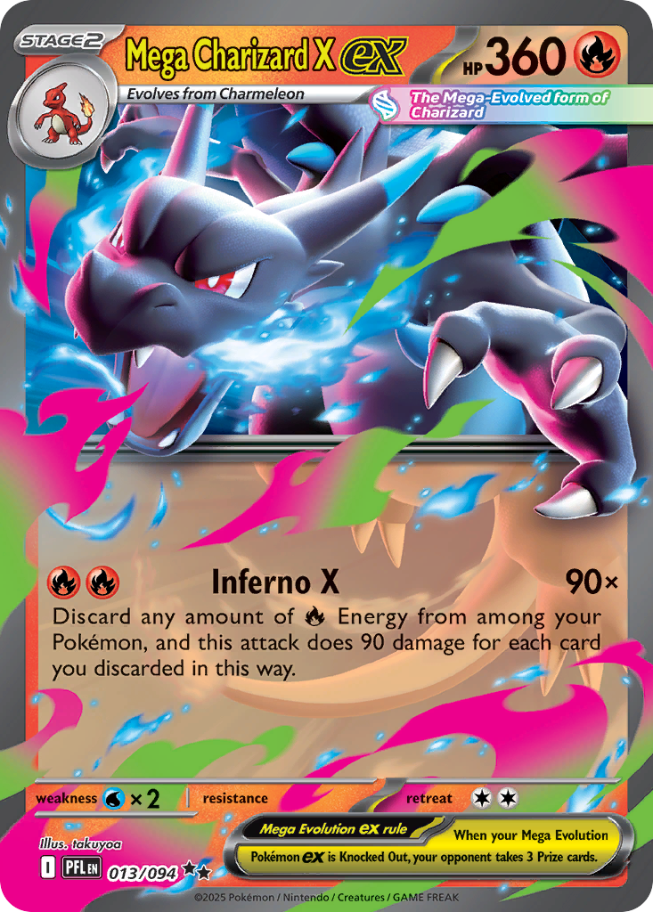 Mega Charizard X ex — Phantasmal Flames #13/94, PSA 10