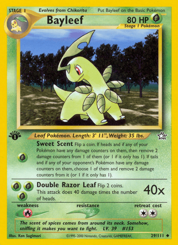 Bayleef — Neo Genesis #29/111, raw, NM