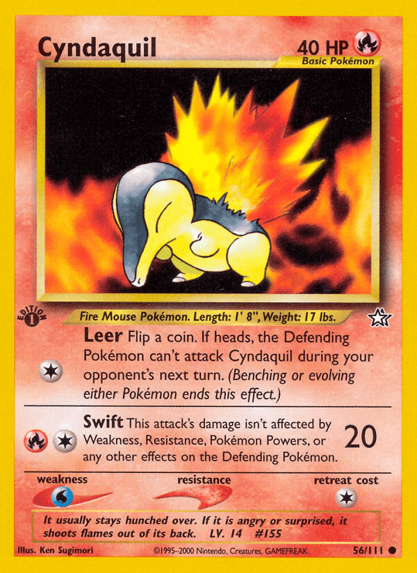 Cyndaquil — Neo Genesis #56/111, raw, NM