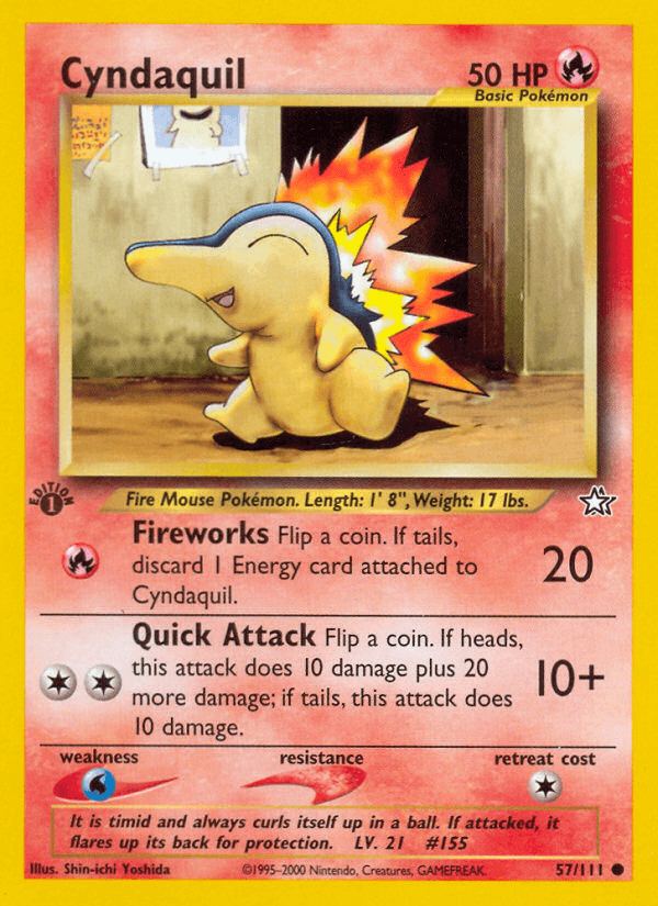 Cyndaquil — Neo Genesis #57/111, raw, NM