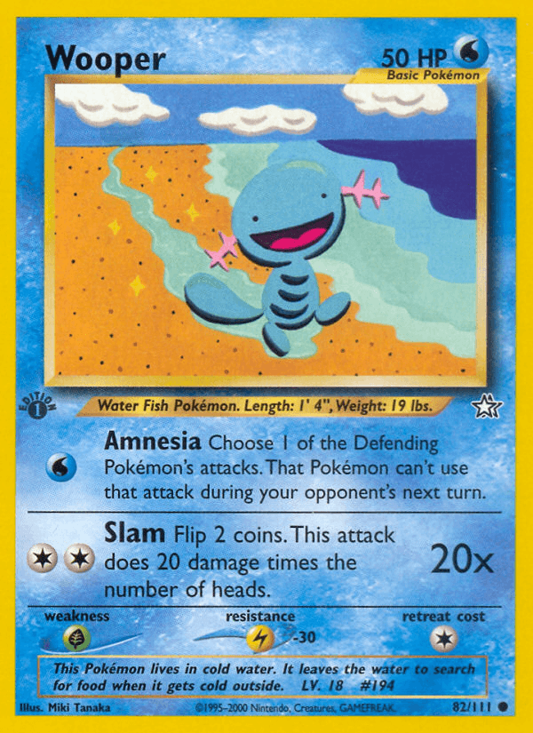 Wooper — Neo Genesis #82/111, raw, NM