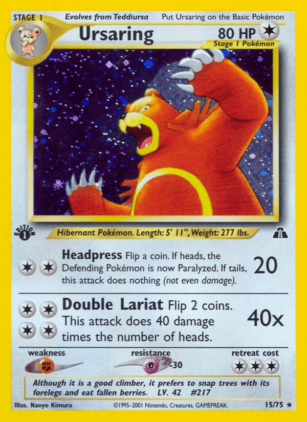 Ursaring — Neo Discovery #15/75, raw, NM