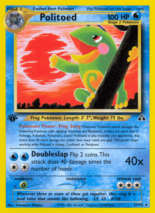Politoed — Neo Discovery #27/75, raw, NM