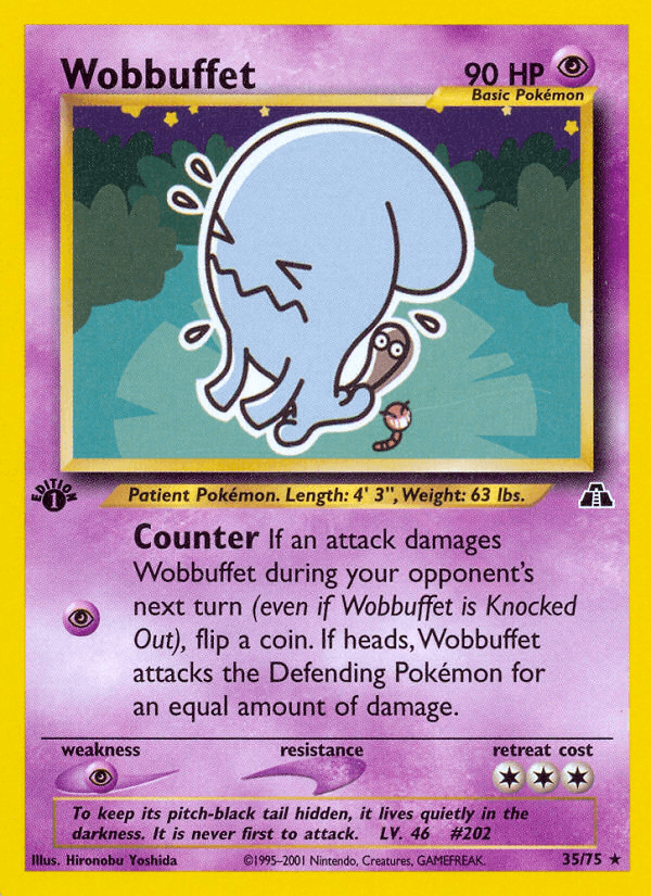 Wobbuffet — Neo Discovery #35/75, raw, NM