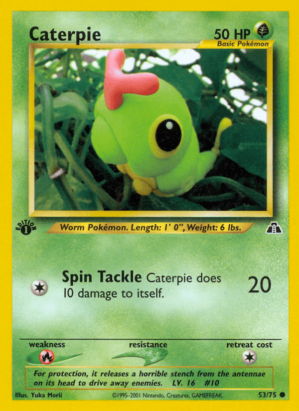 Caterpie — Neo Discovery #53/75, raw, NM