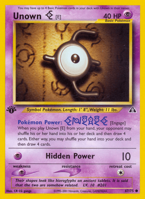 Unown E — Neo Discovery #67/75, CGC 10