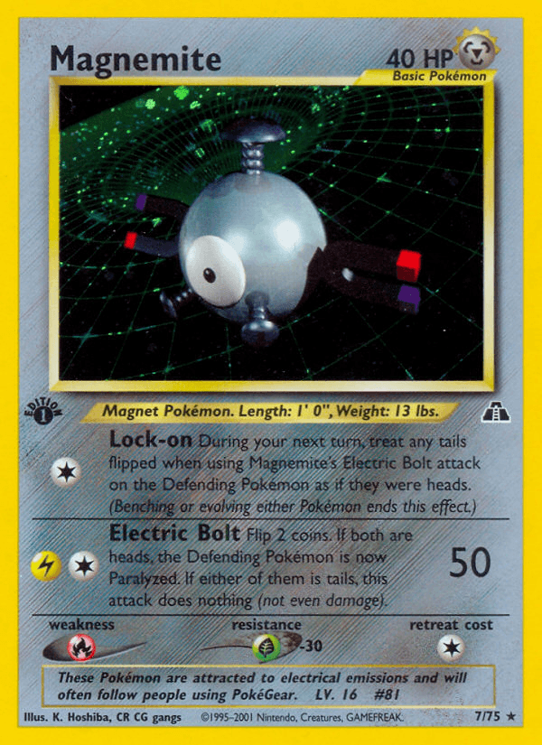 Magnemite — Neo Discovery #7/75, raw, NM
