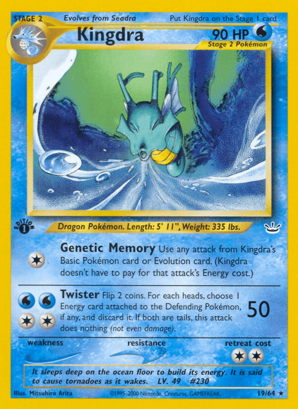 Kingdra — Neo Revelation #19/64, raw, NM