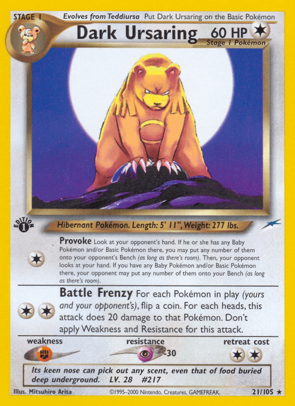 Dark Ursaring — Neo Destiny #21/105, raw, NM
