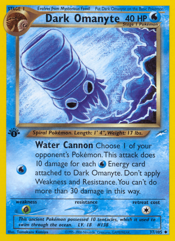 Dark Omanyte — Neo Destiny #37/105, raw, NM