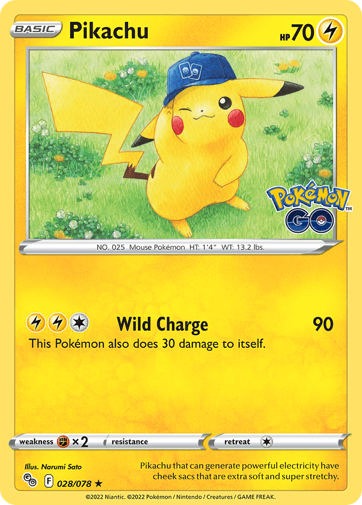 Pikachu — Pokémon GO #28/78, PSA 10