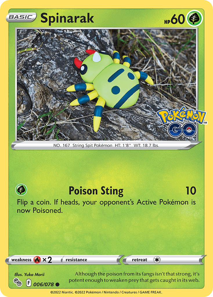 Spinarak — Pokémon GO #6/78, raw, NM