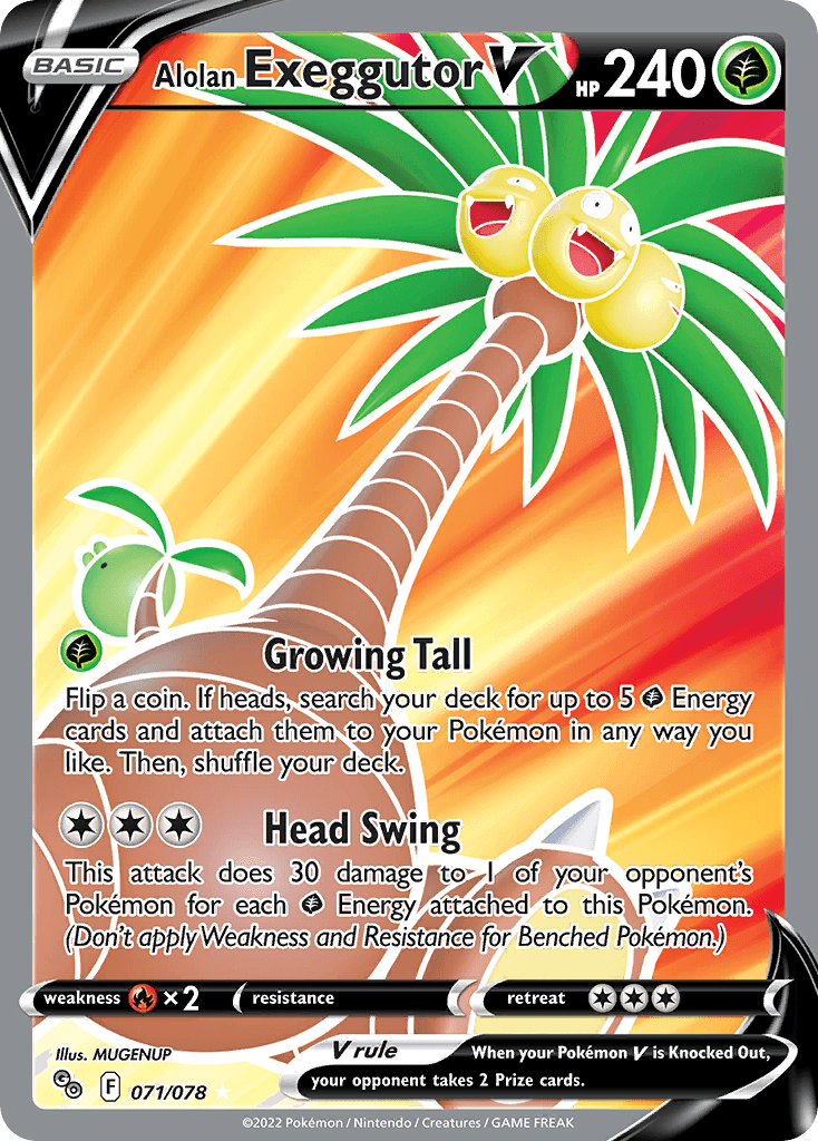 Alolan Exeggutor V — Pokémon GO #71/78, PSA 9