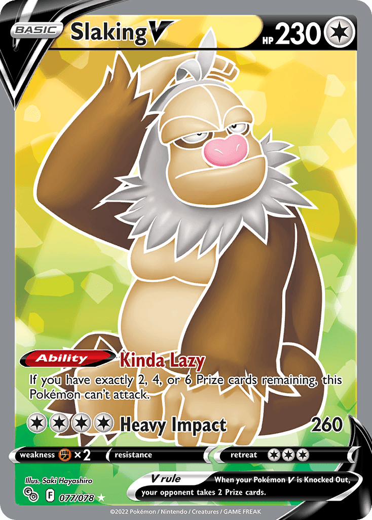 Slaking V — Pokémon GO #77/78, PSA 10