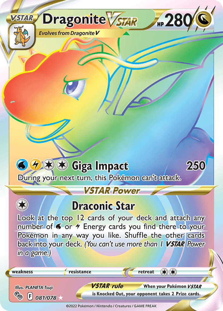 Dragonite VSTAR — Pokémon GO #81/78, PSA 10