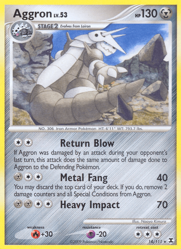 Aggron — Rising Rivals #14/111, raw, NM