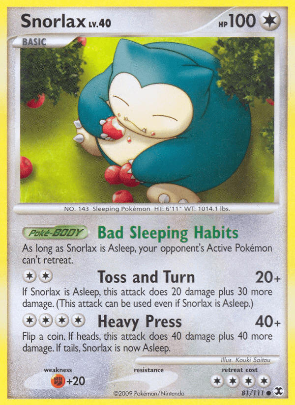 Snorlax — Rising Rivals #81/111, raw, NM