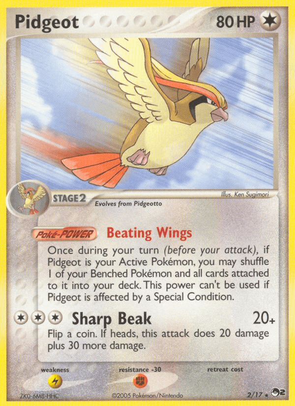 Pidgeot — POP Series 2 #2/17, raw, NM