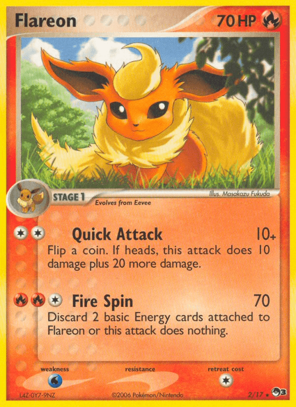 Flareon — POP Series 3 #2/17, raw, NM