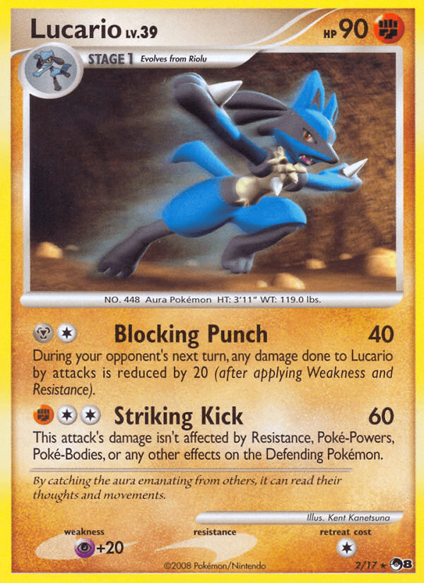 Lucario — POP Series 8 #2/17, raw, NM