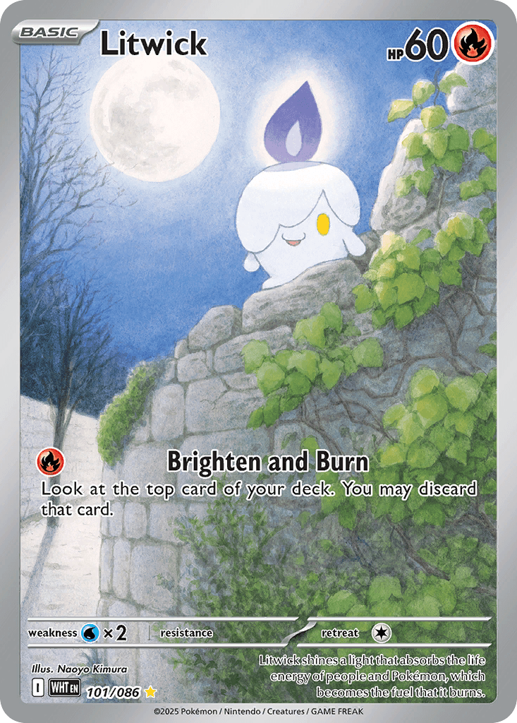 Litwick — White Flare #101/86, PSA 9