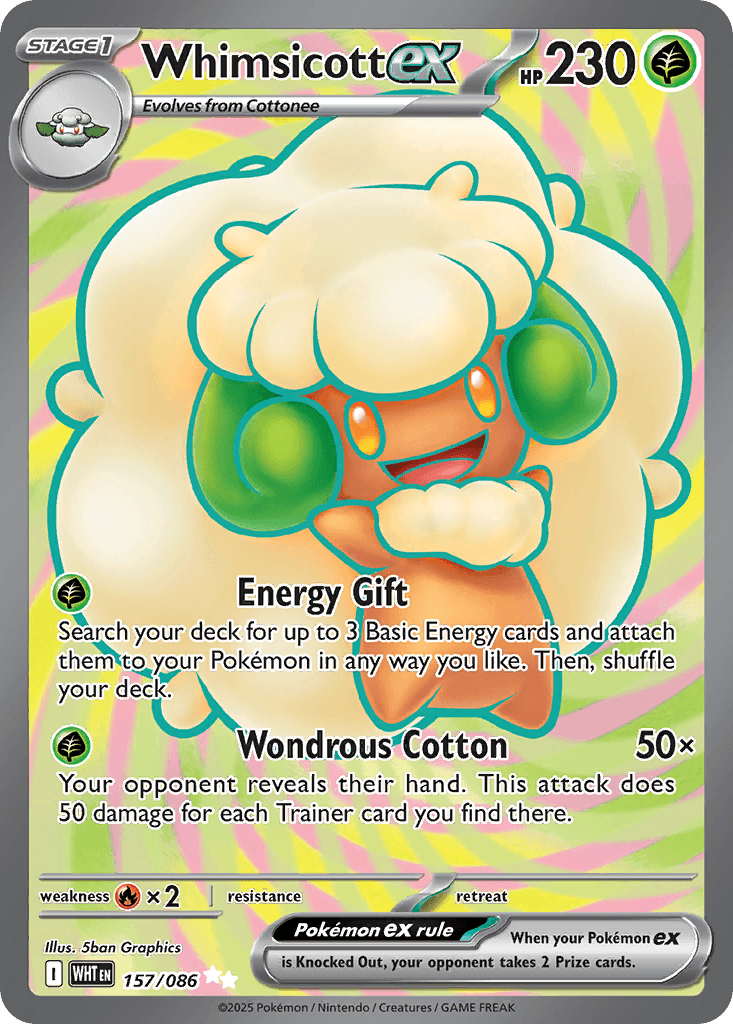 Whimsicott ex — White Flare #157/86, CGC 10