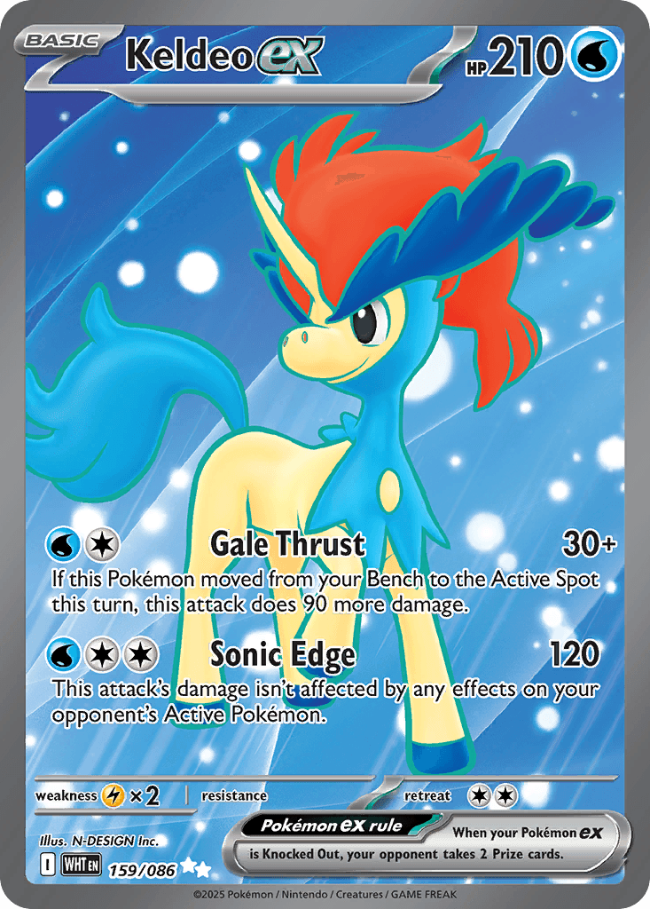 Keldeo ex — White Flare #159/86, PSA 10