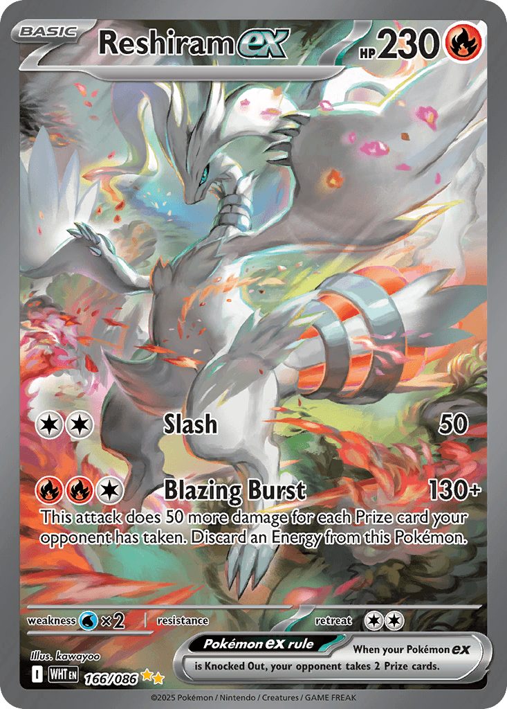 Reshiram ex — White Flare #166/86, PSA 10