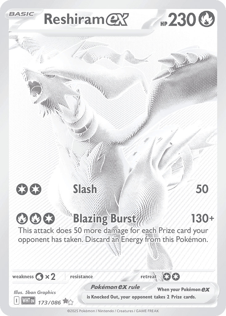 Reshiram ex — White Flare #173/86, PSA 9