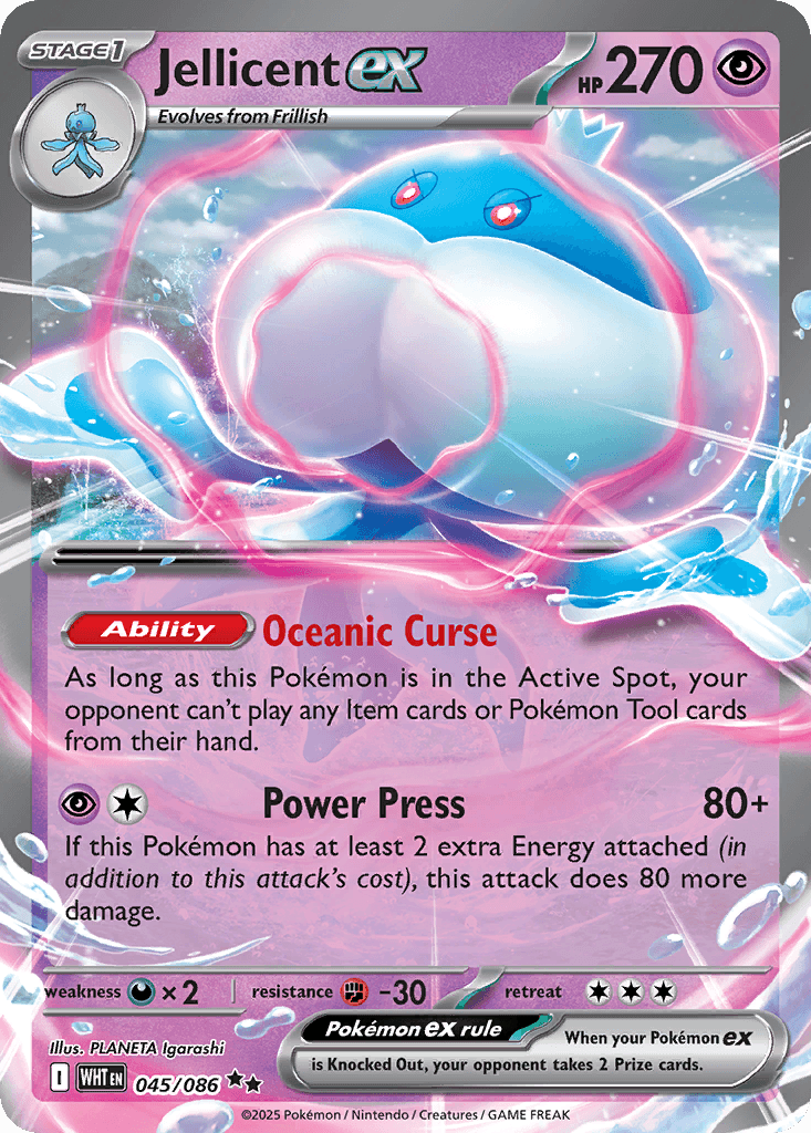 Jellicent ex — White Flare #45/86, PSA 10