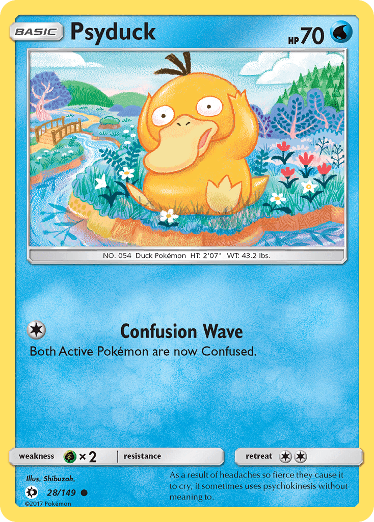 Psyduck — Sun & Moon #28/149, raw, NM