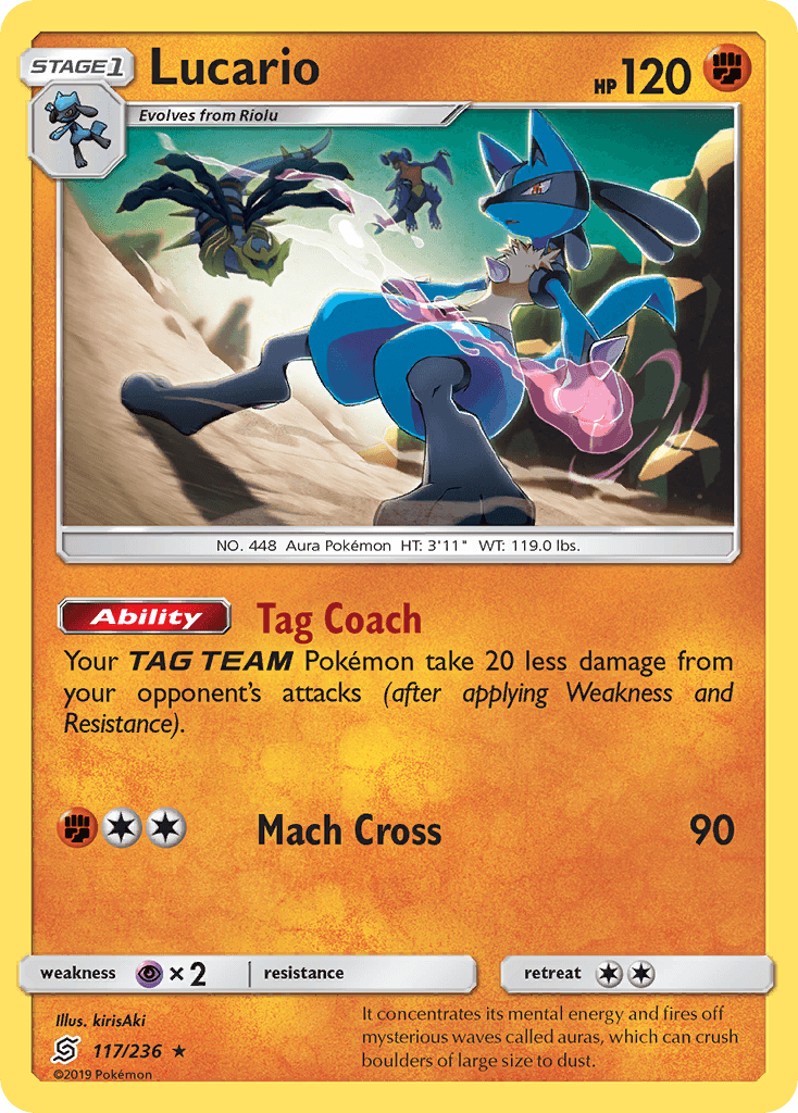 Lucario — Unified Minds #117/236, raw, NM
