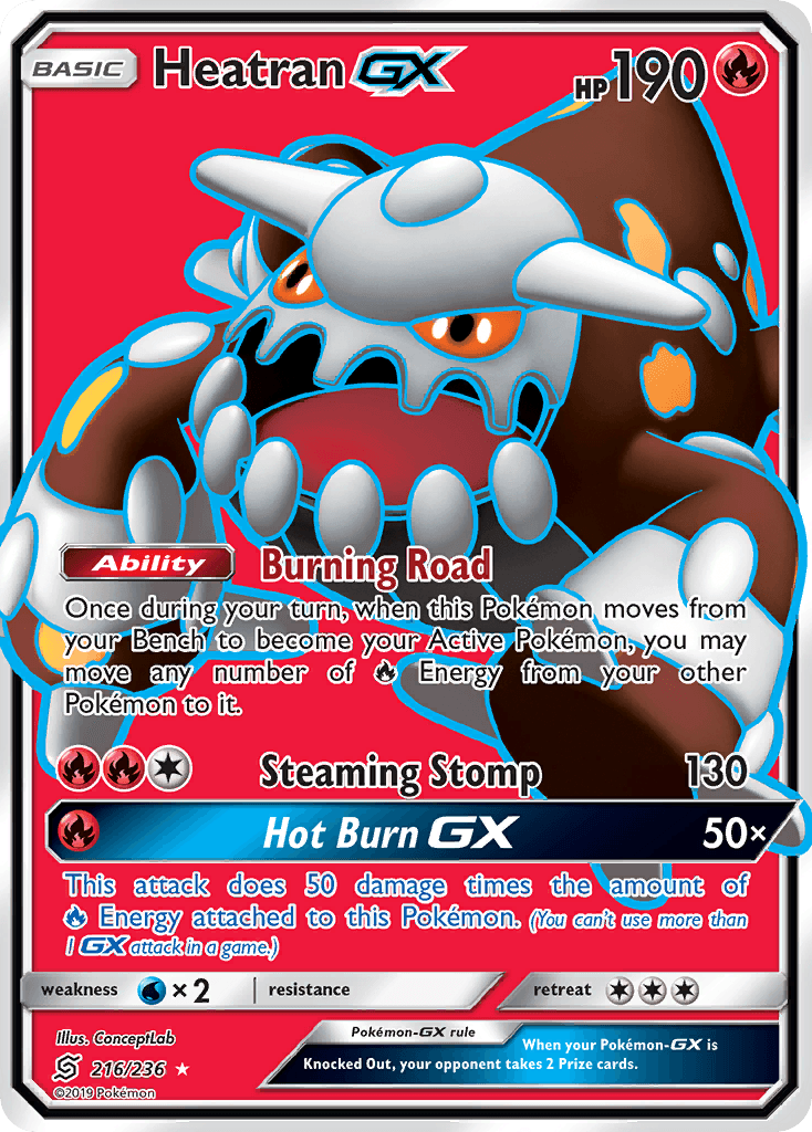 Heatran GX — Unified Minds #216/236, raw, NM