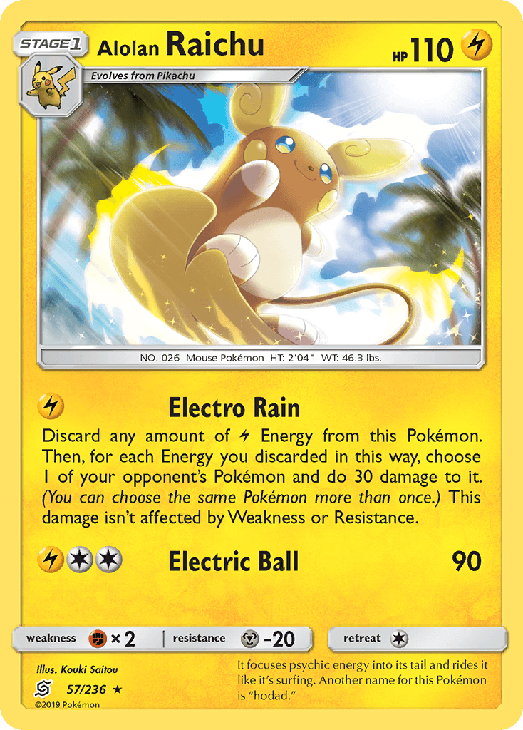 Alolan Raichu — Unified Minds #57/236, raw, NM