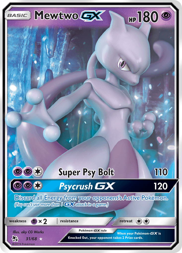 Mewtwo GX — Hidden Fates #31/68, PSA 9