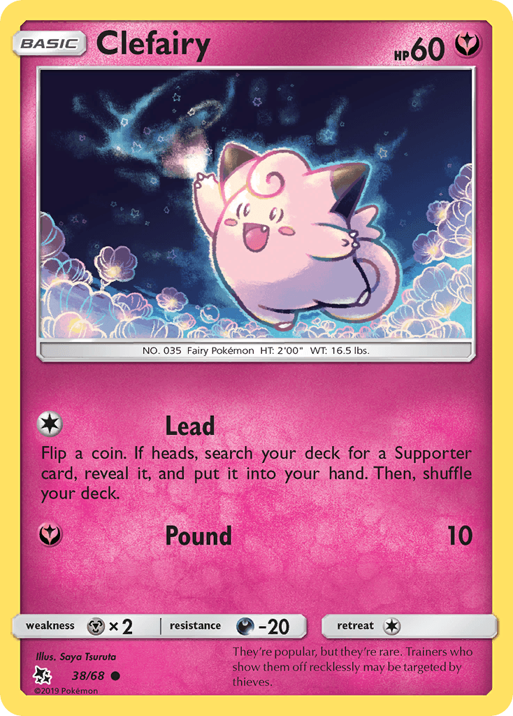 Clefairy — Hidden Fates #38/68, raw, NM