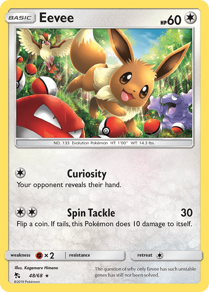 Eevee — Hidden Fates #48/68, raw, NM