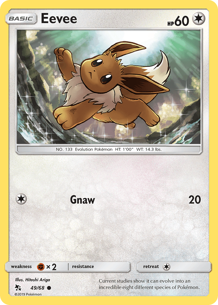 Eevee — Hidden Fates #49/68, raw, NM
