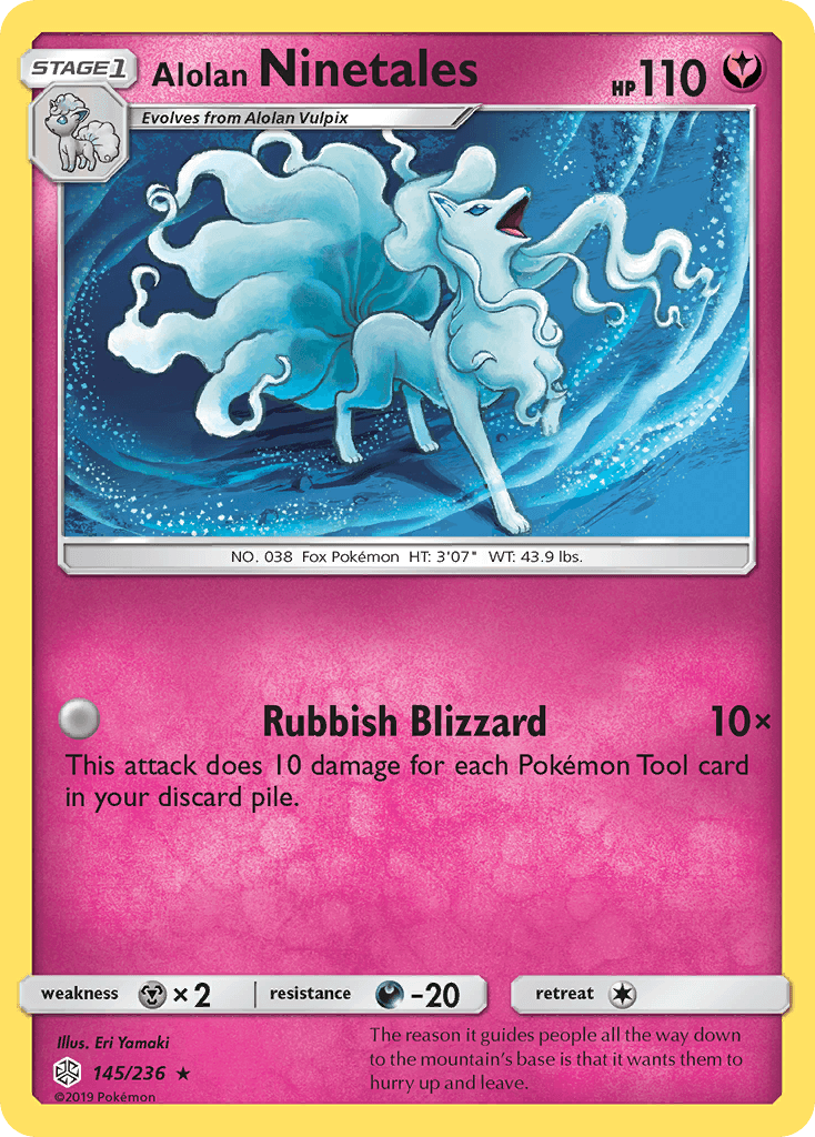 Alolan Ninetales — Cosmic Eclipse #145/236, raw, NM